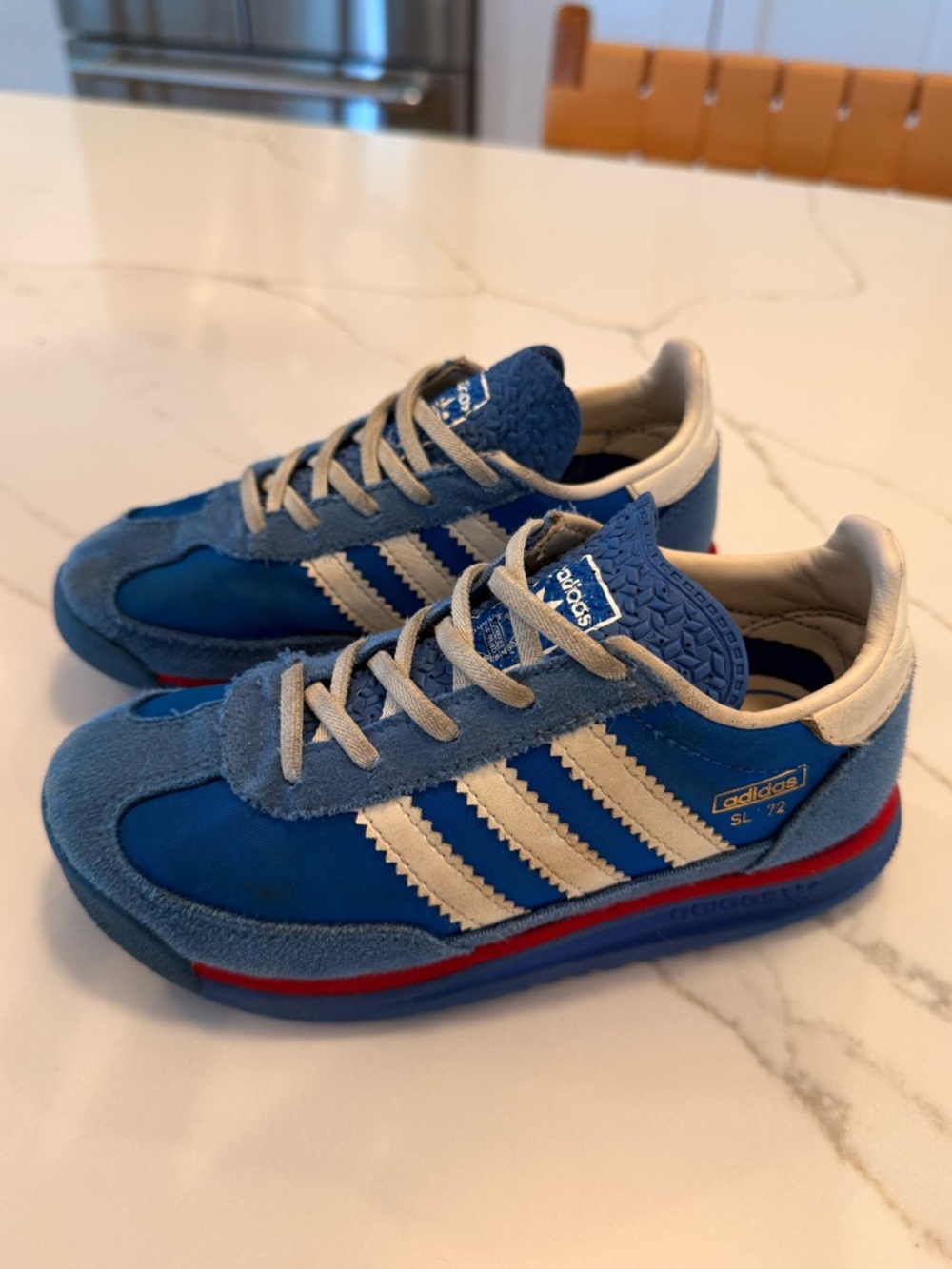 adidas Kids SL 72 Blue & White Retro Sneakers size 12K